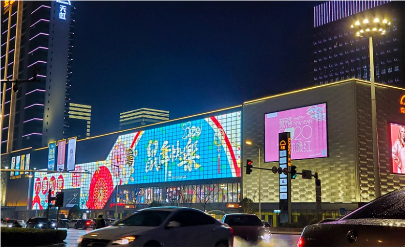 華邦瀛LED格柵屏，賦能商業(yè)廣告價(jià)值最大化